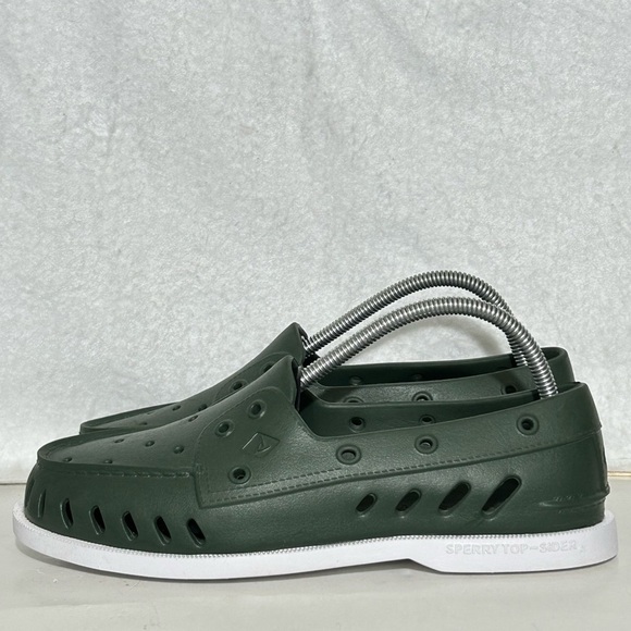 Sperry TopSider Unisex Green A/O Float Cozy Cut-Outs Boat Slip On Shoes SZ US 10 - Picture 2 of 11
